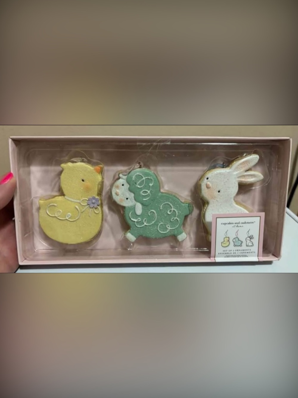 Cupcake and Cashmere 3 Ornament Set